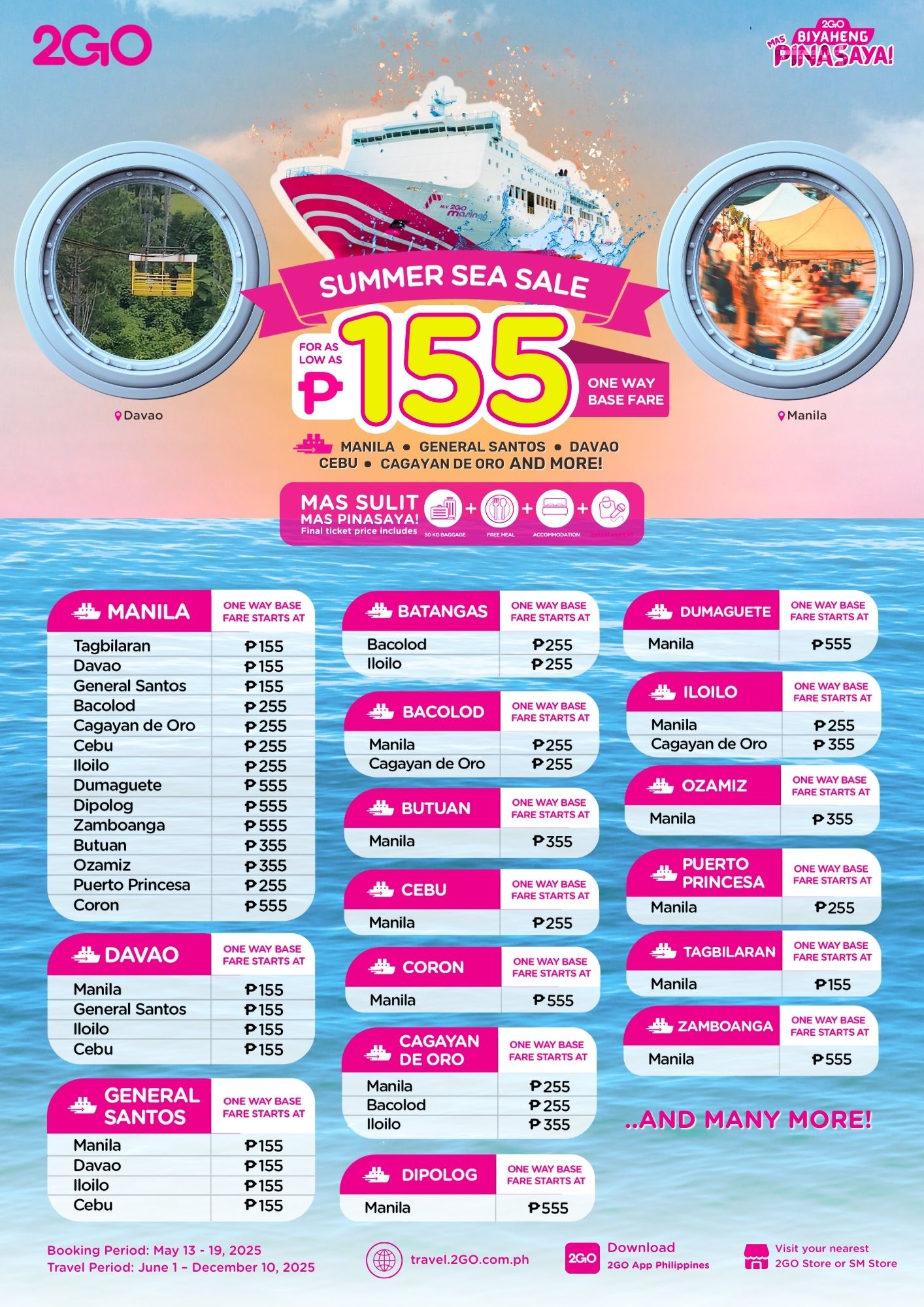 2GO Travel Summer Sea Sale for Philippine destinations for April to June 2025
